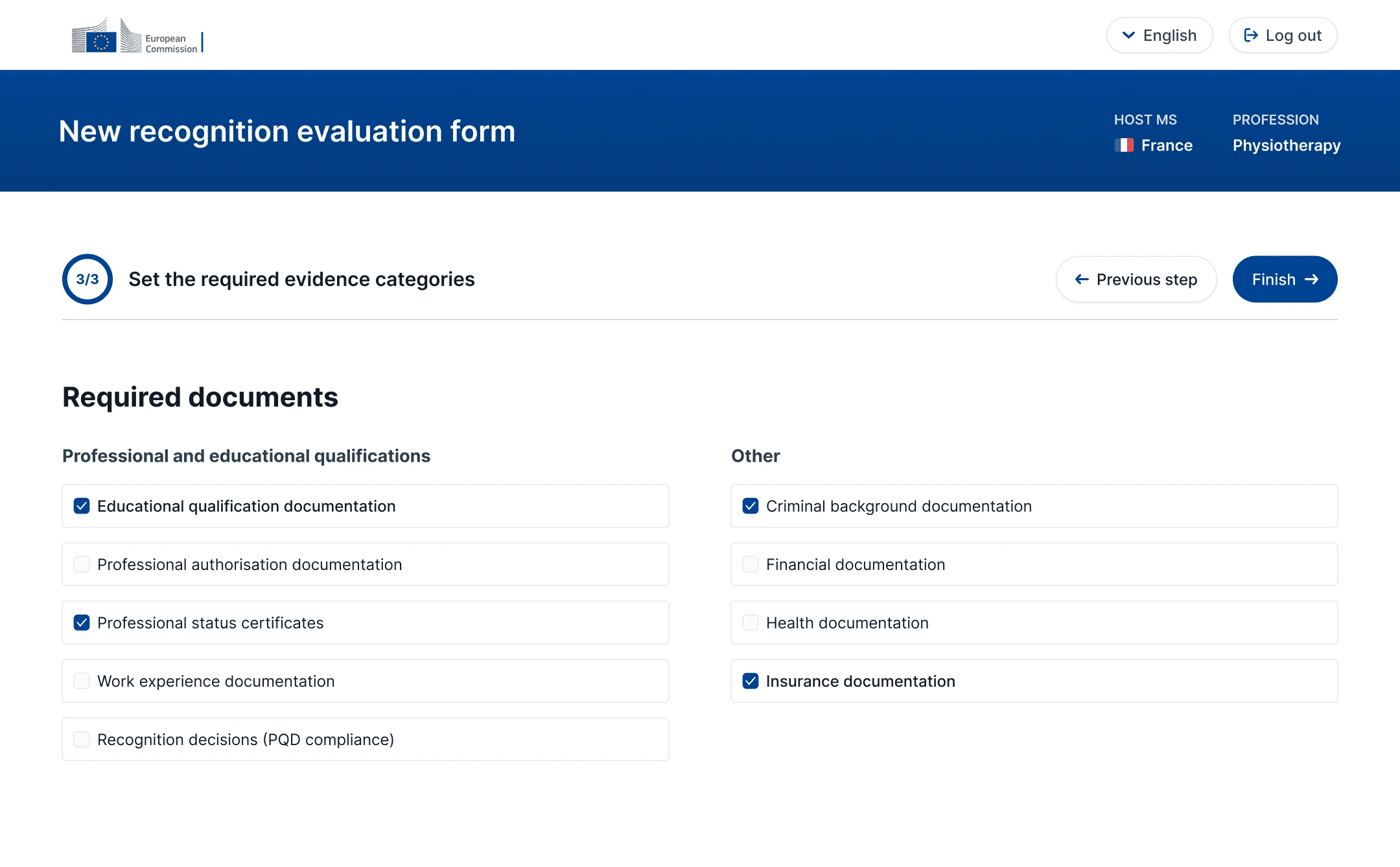 AI PoC Select required documents