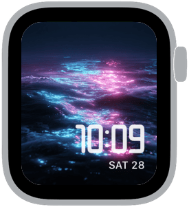 neon tide Apple Watch face preview 5 featuring abstract and summer.