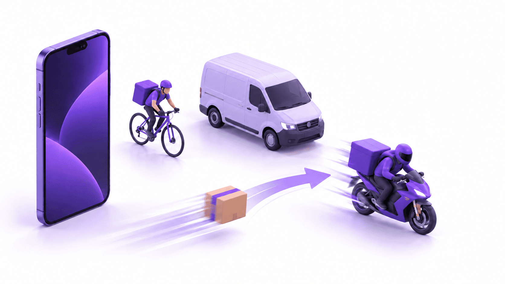 Phone showing a customer choosing faster parcel delivery