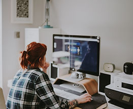woman working at a computer