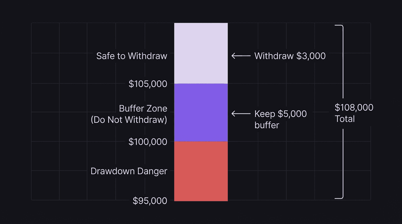 Diagram showing the buffer zone withdrawal strategy