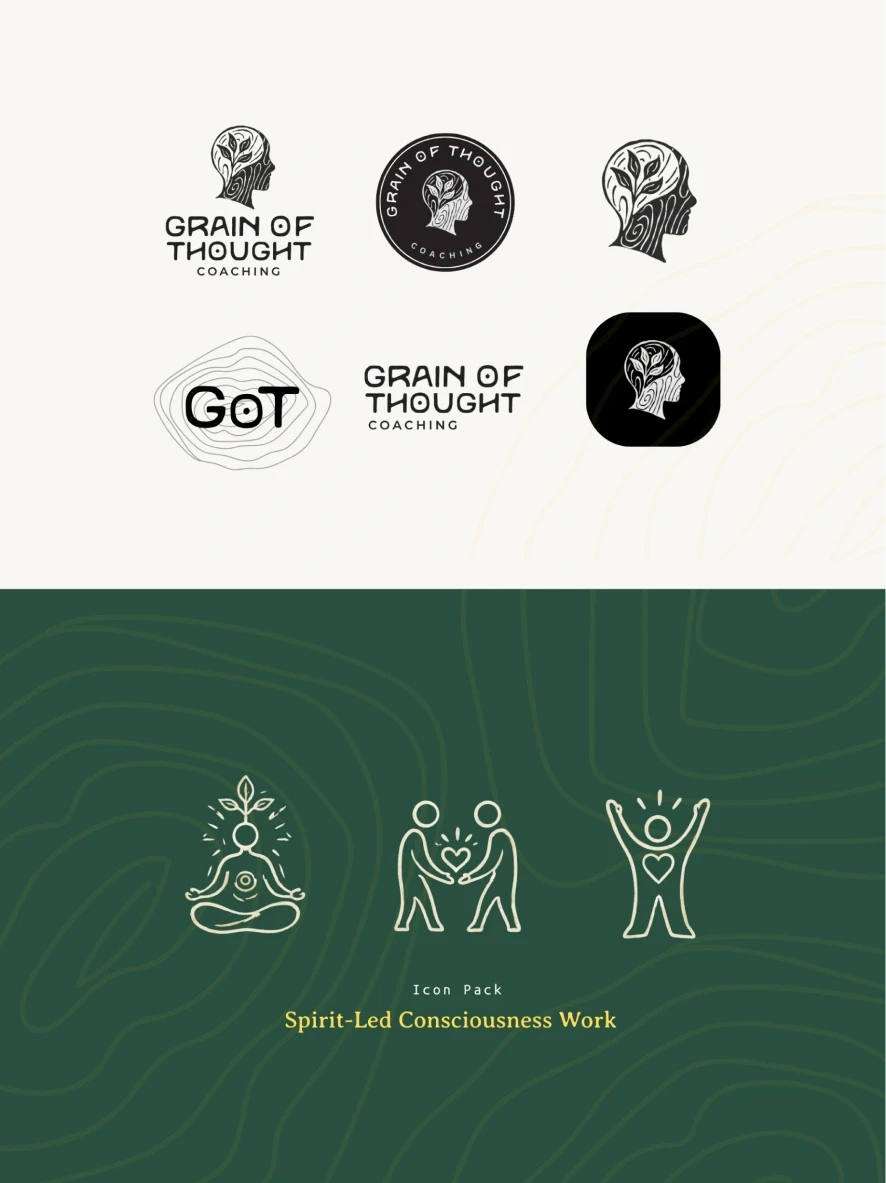 Visual branding detail for Grain of Thought