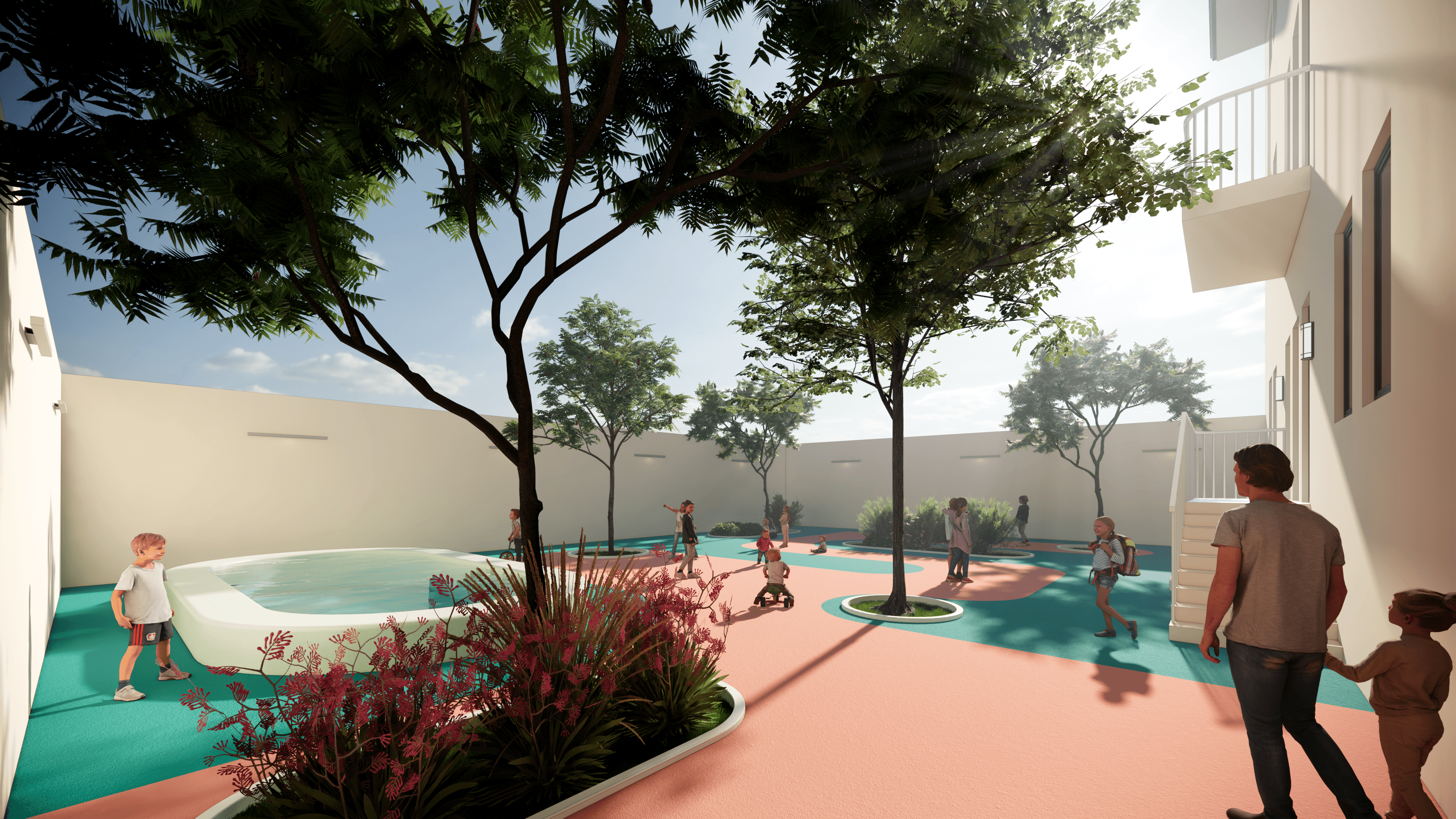 Архитектурный рендер детского сада на 60 мест в Ташкенте