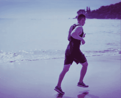 man running on beach