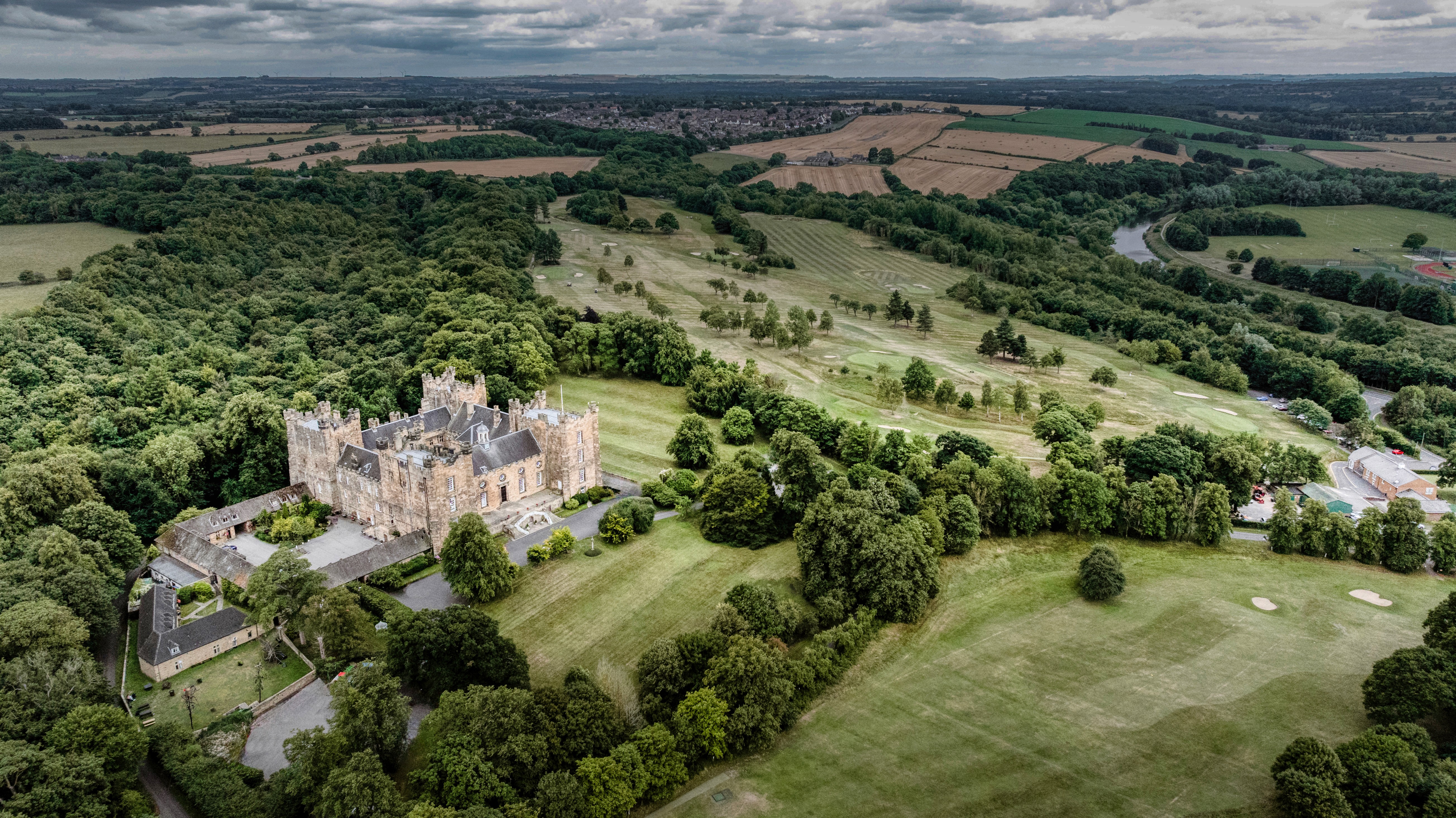 high rise buildings during night time