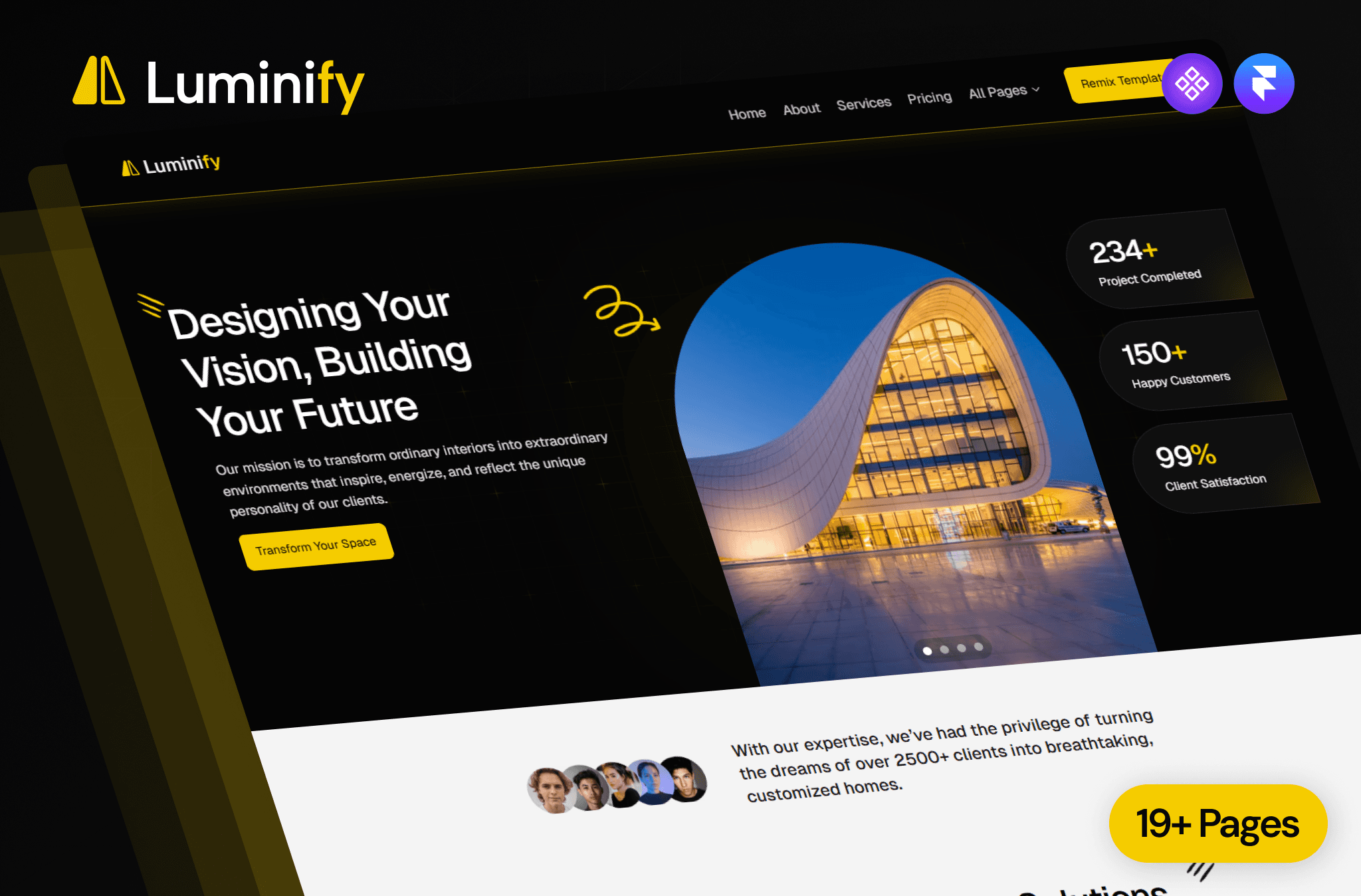 Luminify Framer tempalte