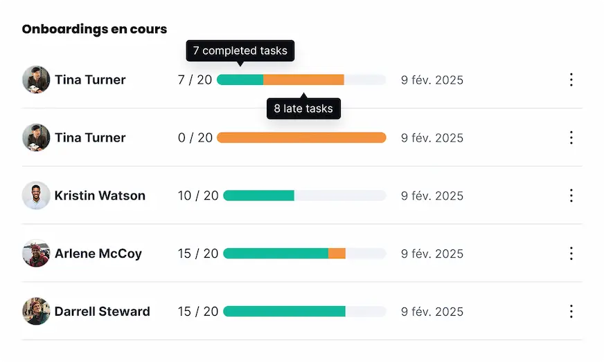 Onboarding progress