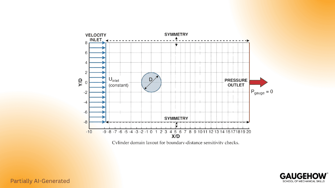 Cylinder CFD boundary conditions inlet outlet symmetry