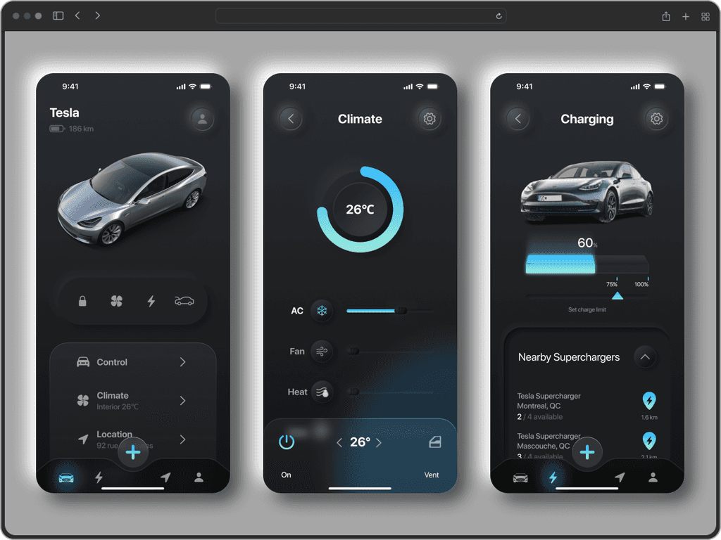 Tesla app designed by Sepideh Abbasi