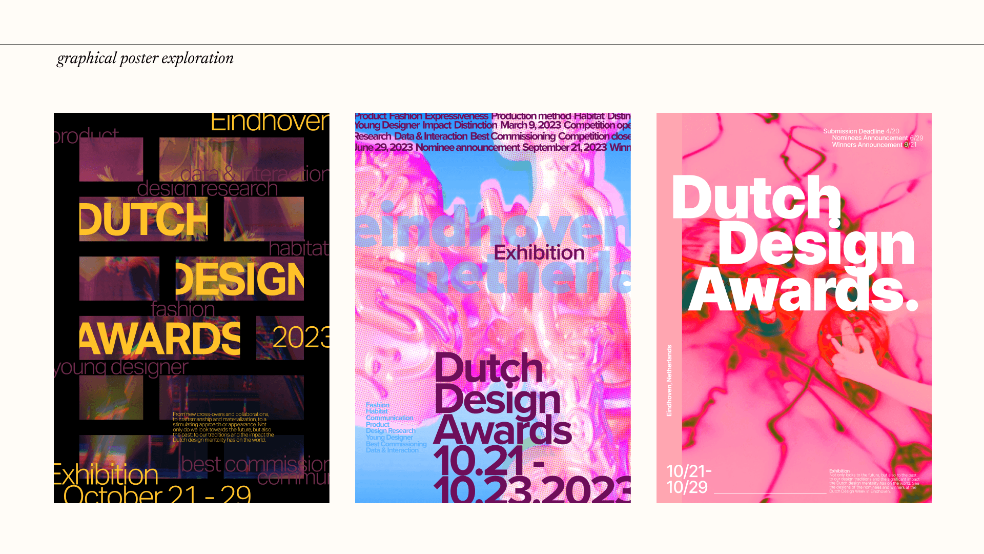 Dutch Design Awards graphical poster explorations