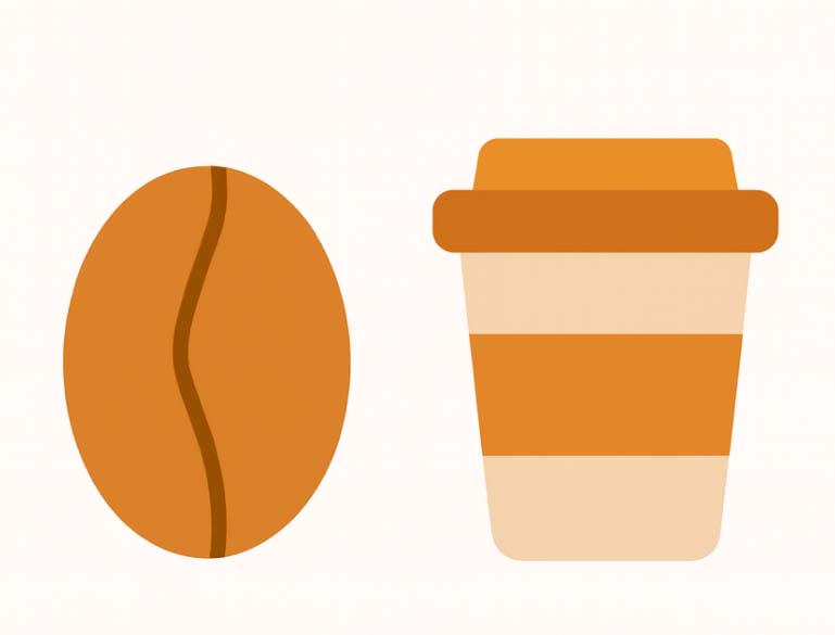 coffee bean and cup