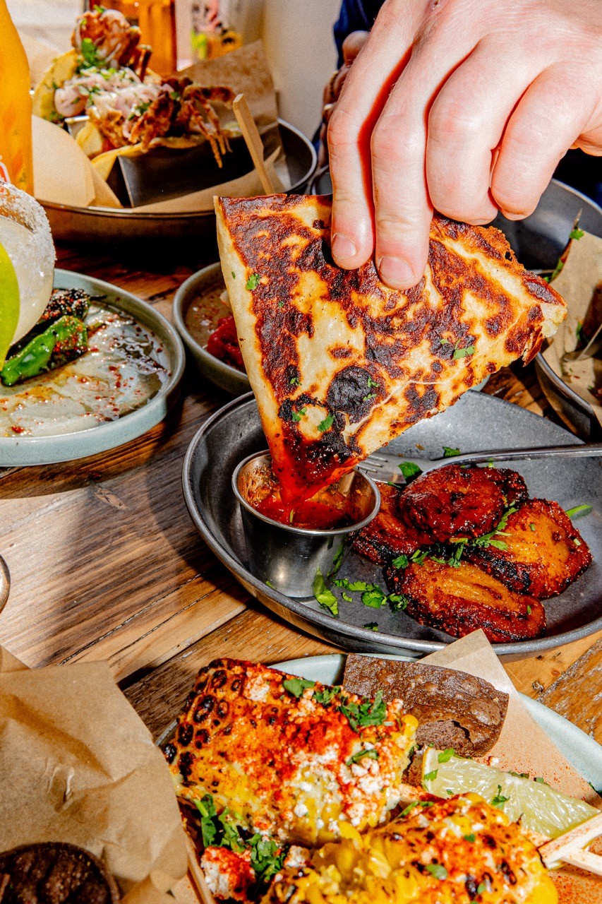 Quesadillas at Saltio Mexican Restaurant in Worthing