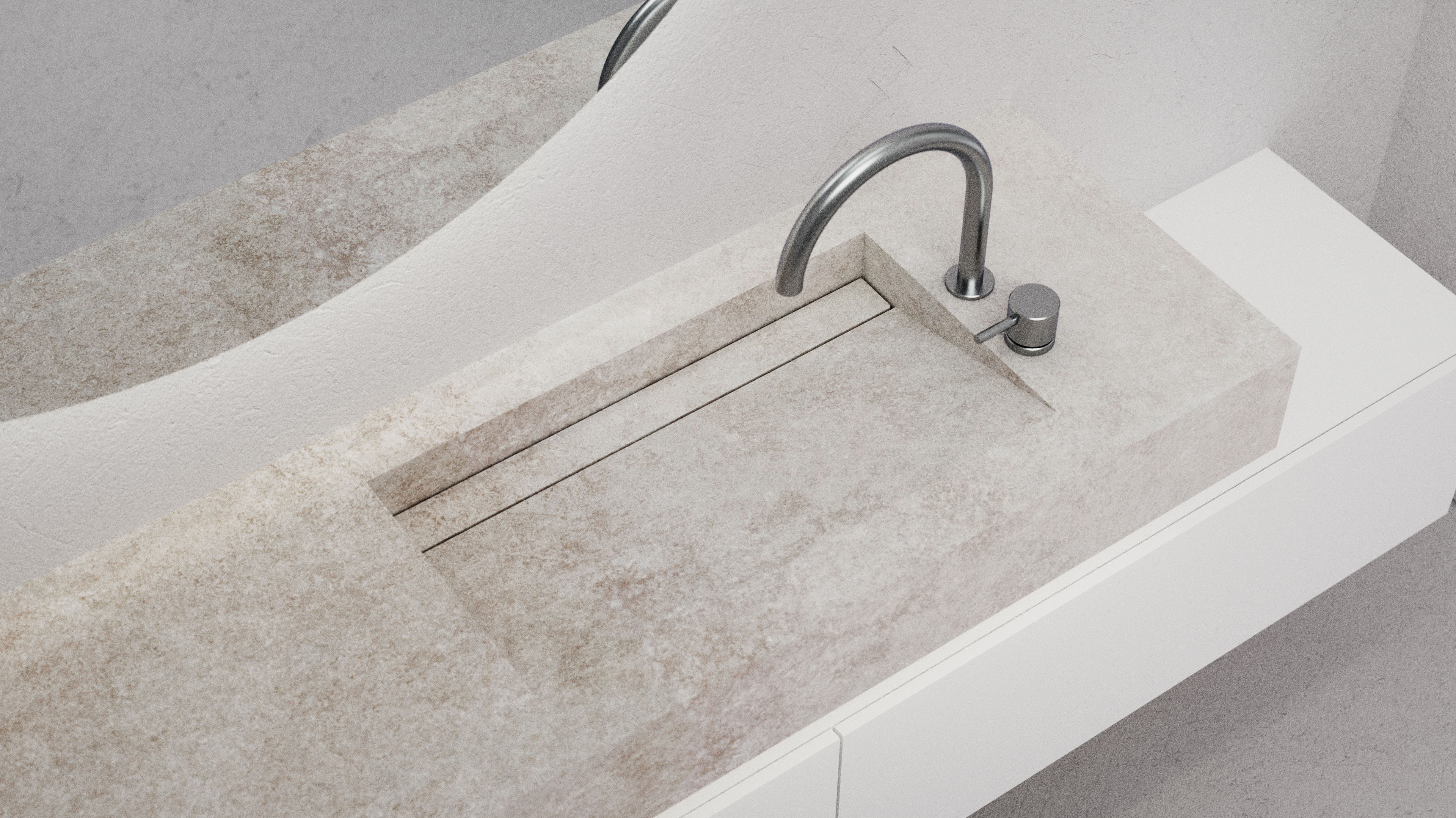 Modern brick and glass building reflecting the blue sky, with pedestrians and cyclists moving through a sunlit urban plaza, creating dynamic motion blur effects.