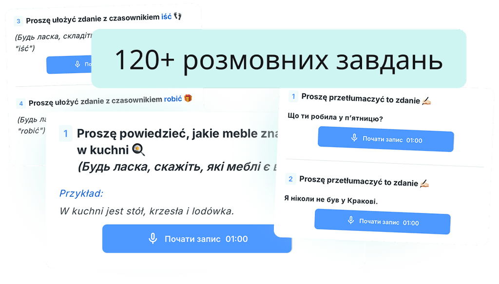 Розмовні завдання на платформі edio — 120+ завдань для практики польської мови
