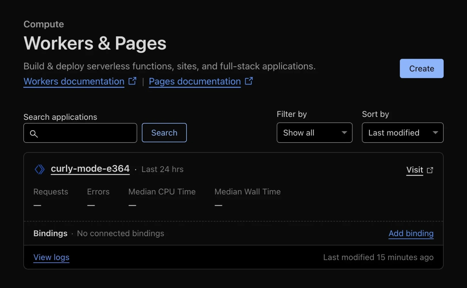 Cloudflare Worker를 생성합니다.
