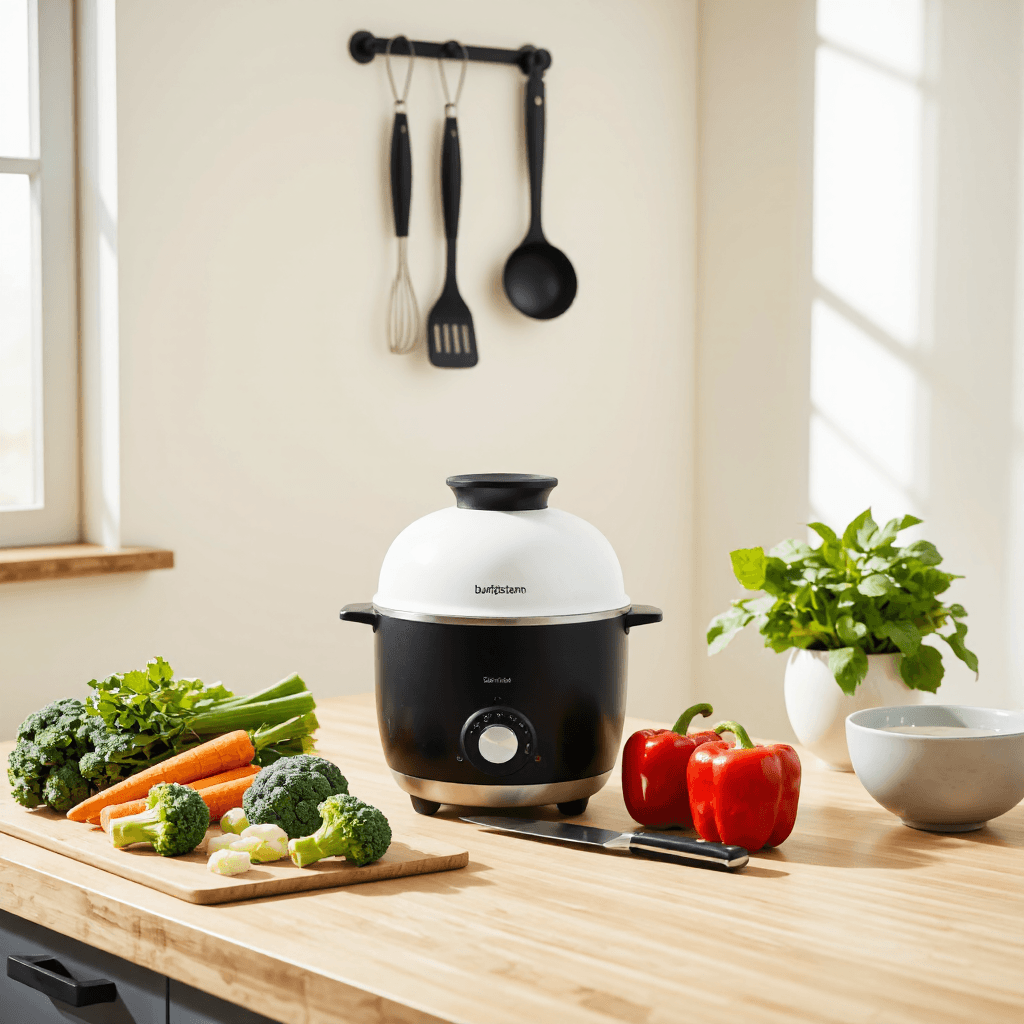 product photography of food steamer
