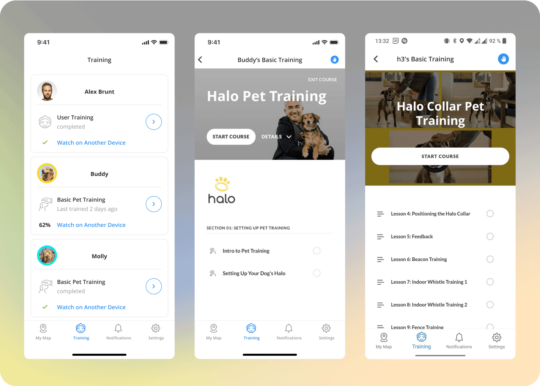 Halo app - Training - old design