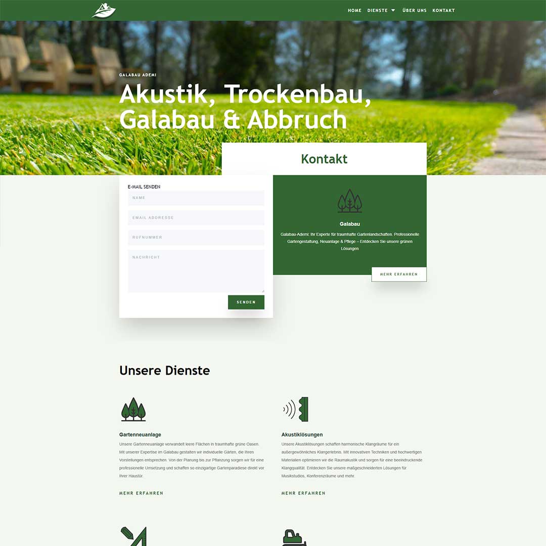 Ein bild von der Webseite www.galabau-ademi.de