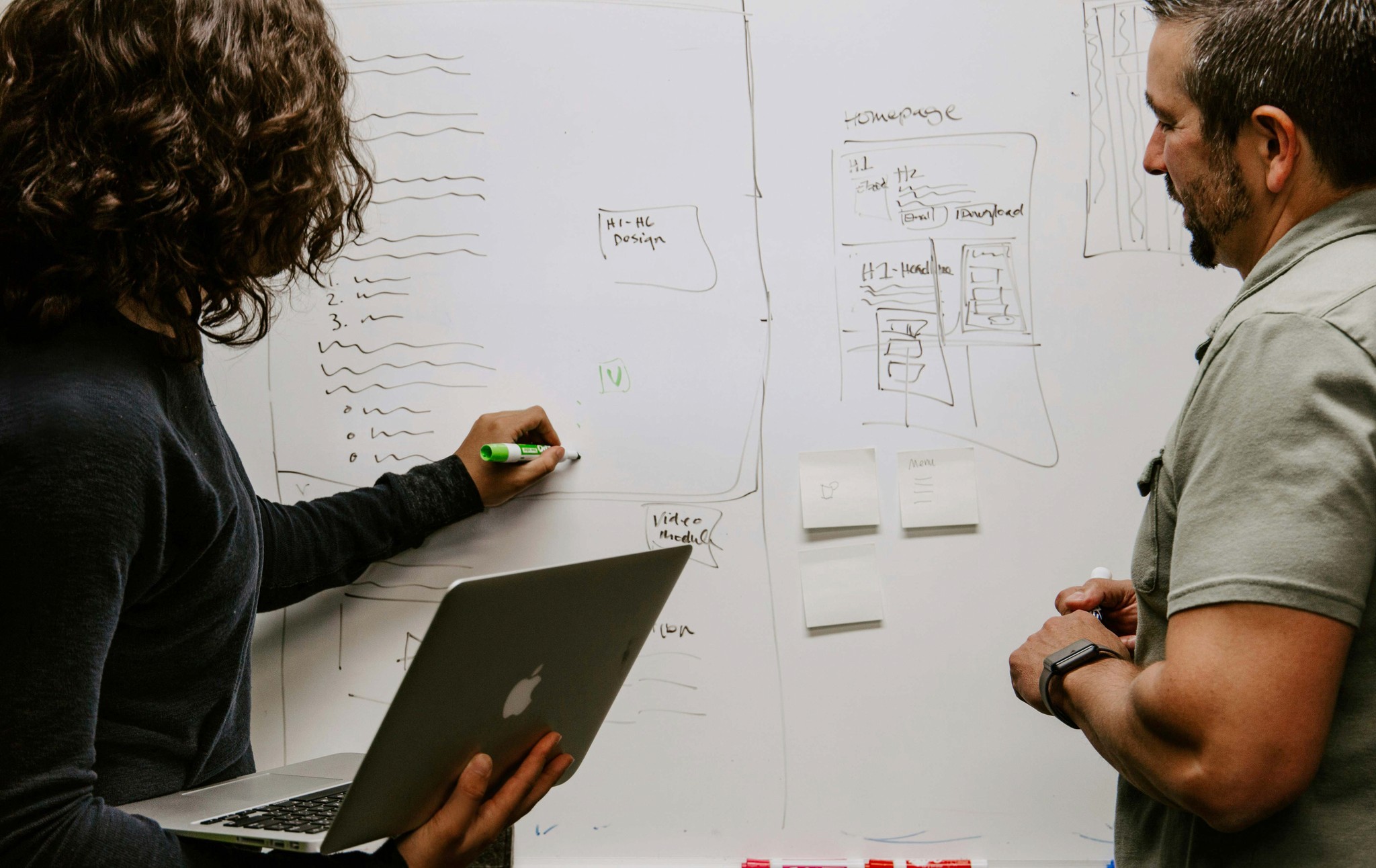 Two persons In Front of a Board