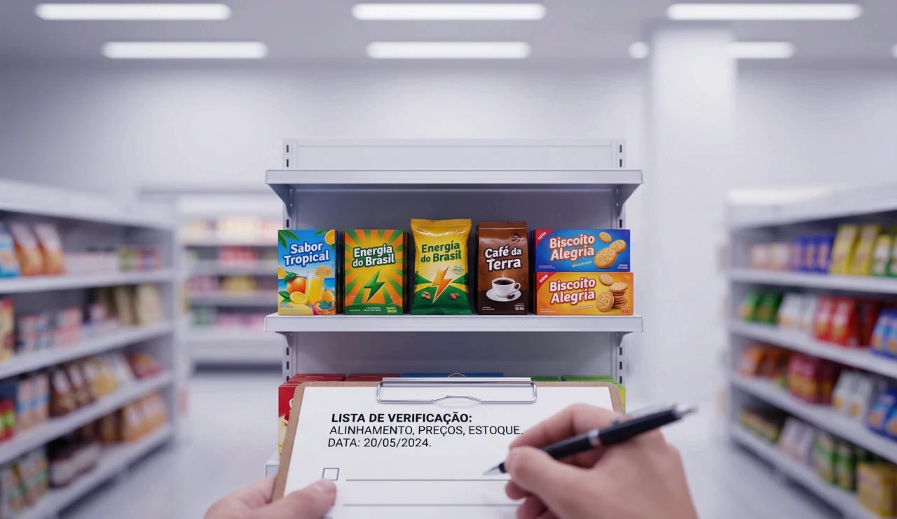 Promotor organizando gôndola