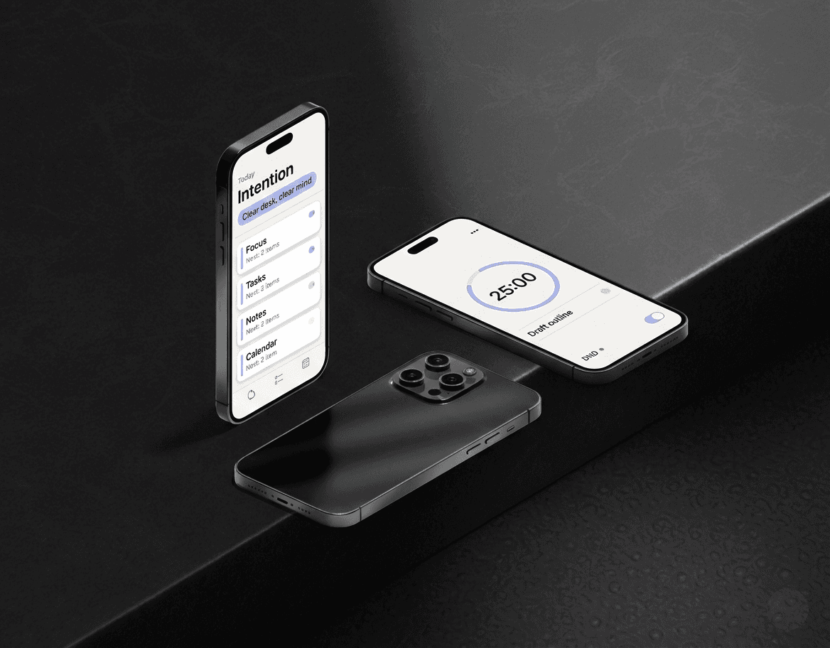 Flow digital product - mobile app interface showing typography hierarchy