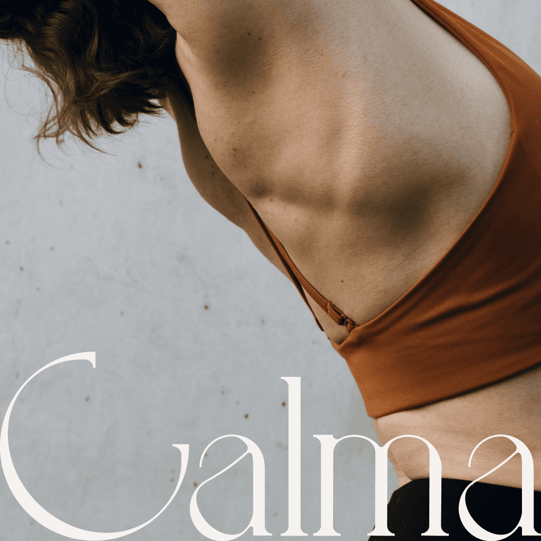 Woman with Calma logotype