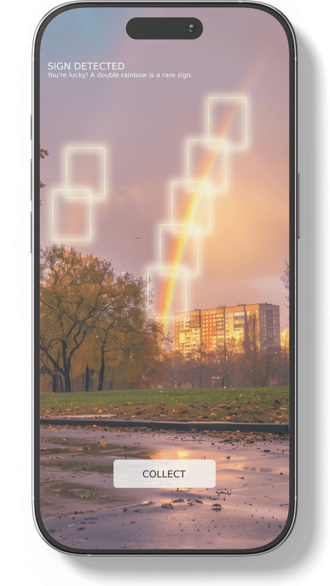 AR, rainbow, mockup