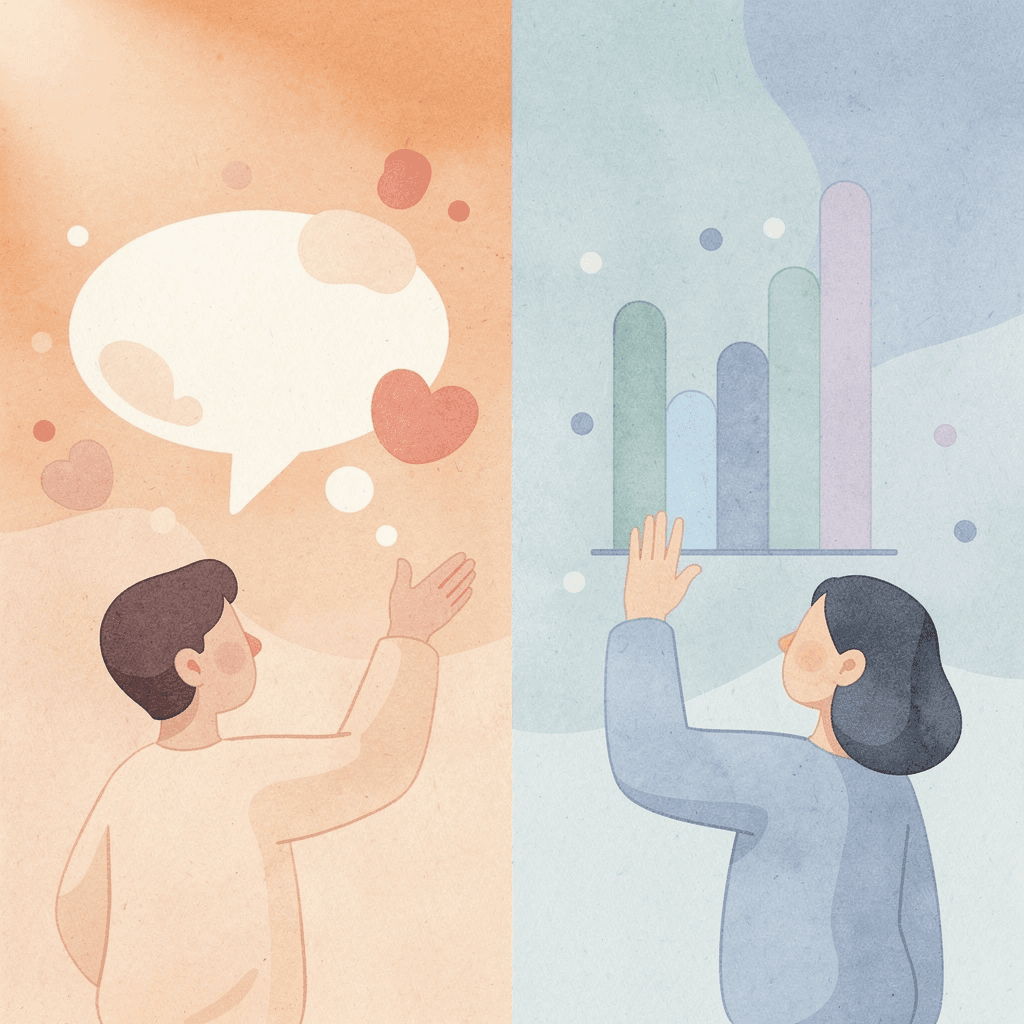 Split scene showing contrast between wrong agency choice and validation approach - SEO Agency Toronto