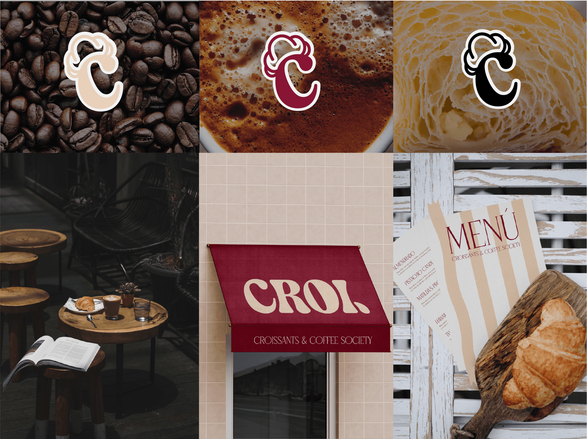 Brand identity system for Croi croissants and coffee club