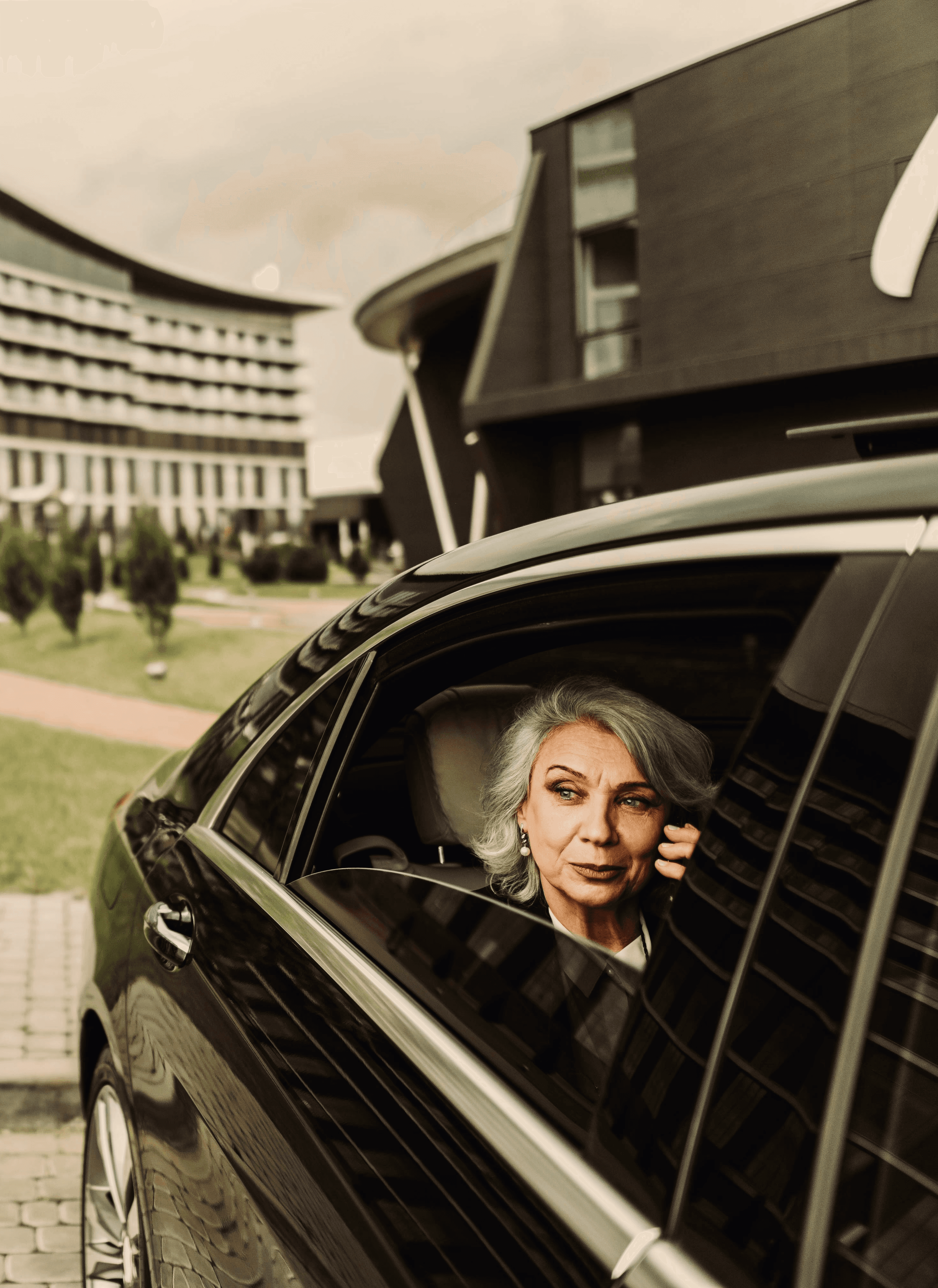 Drone shot of a running track at night