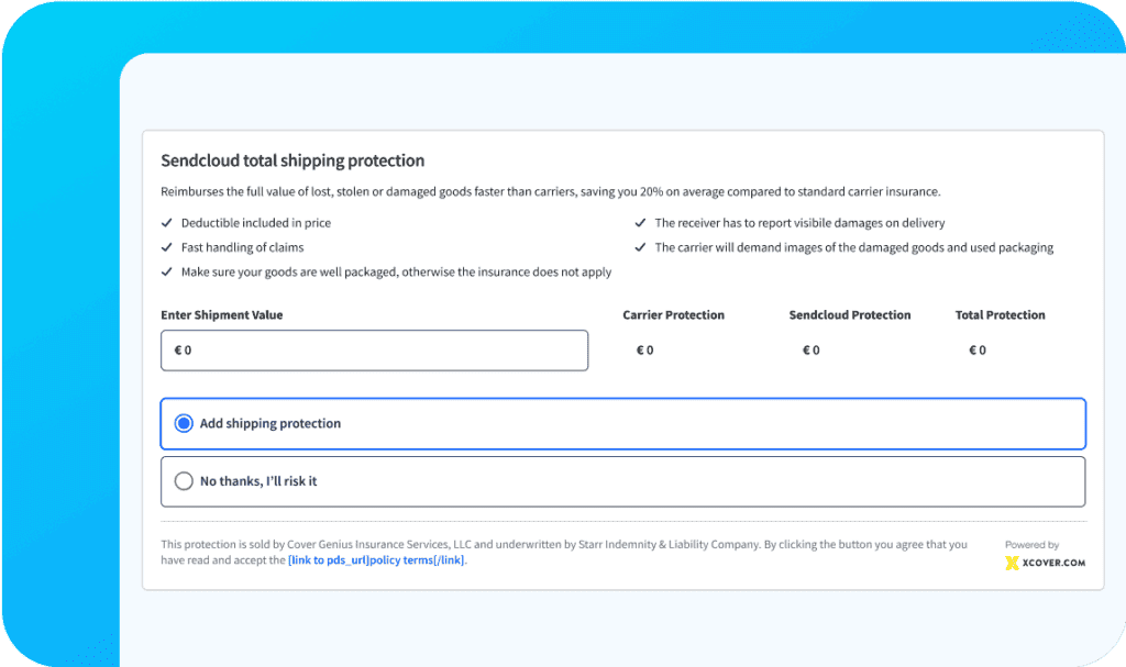 Sendcloud shipping insurance