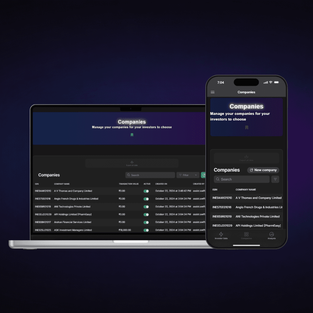 Broker dashboard for Chryseum app showing real-time stock updates and client trade request management.