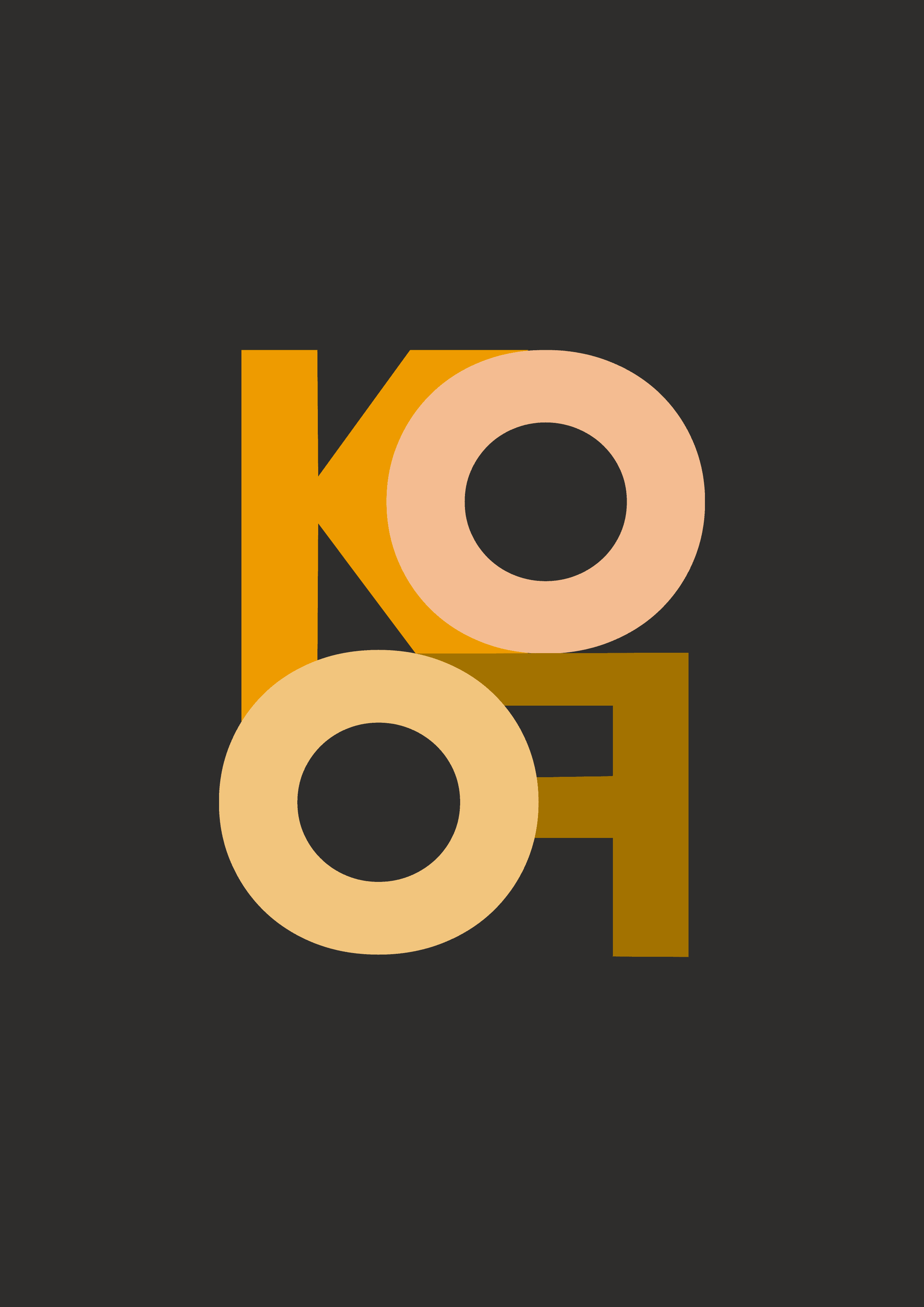 A colourful logo spelling 'KOFO' short for Kozakov Foundation on a black background as part of the logo presentation designed by House Of Five Studio.