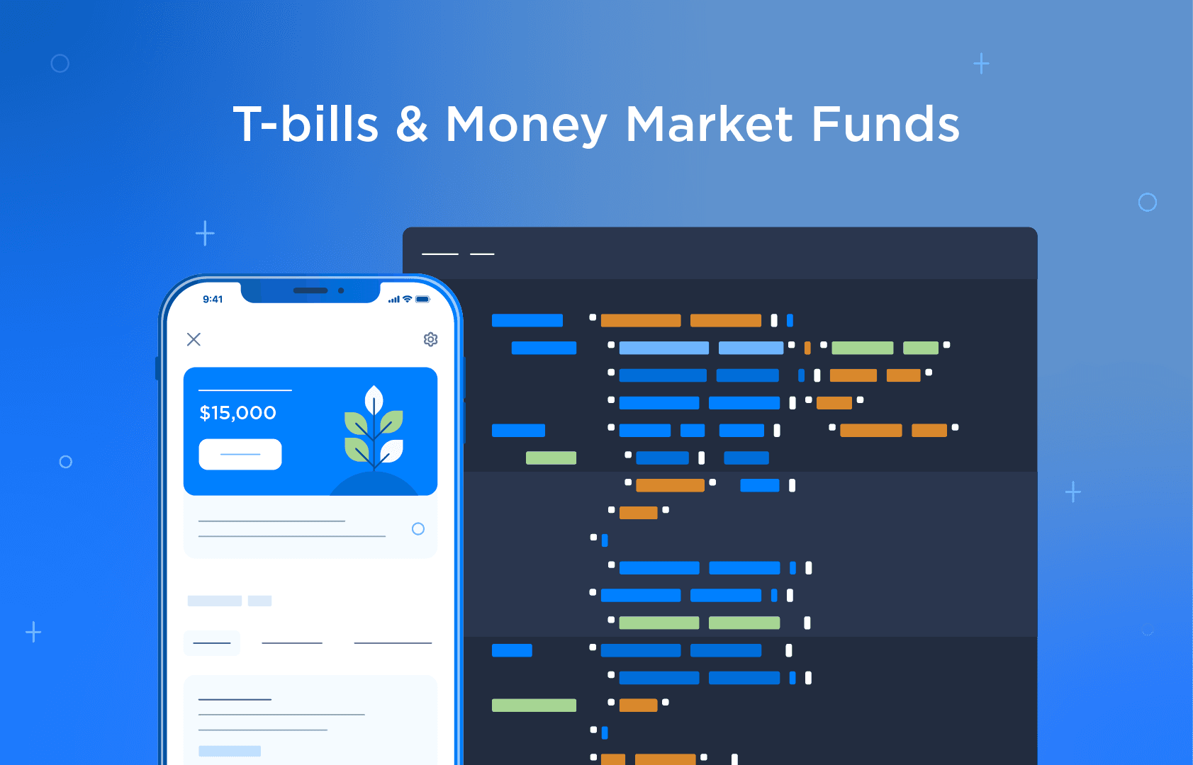 Abstract illustration of T-bills and Money Market Funds