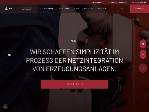 Screenshot einer Website für Mardjonovic Grid Integration