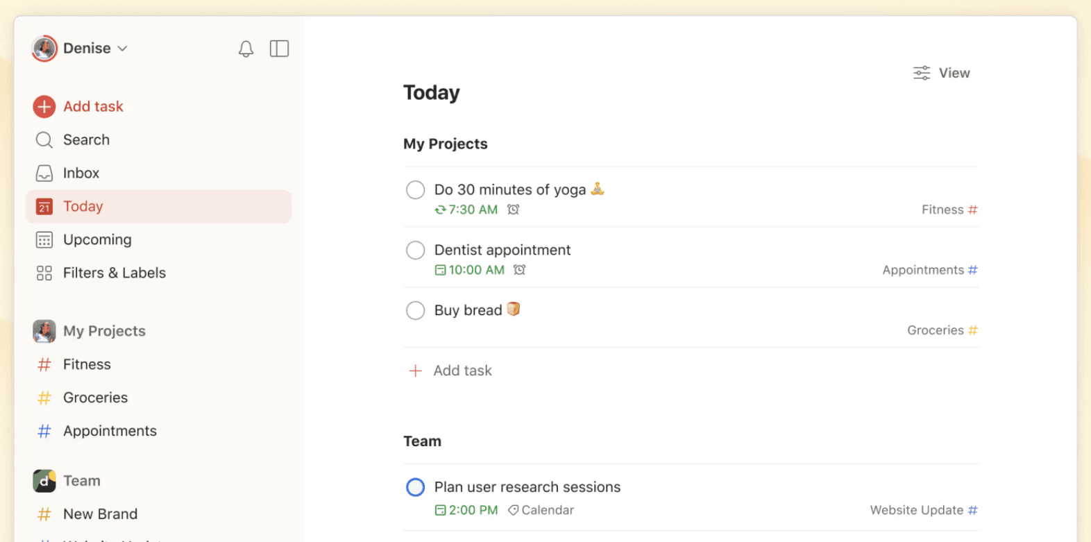 Manage tasks with Todoist