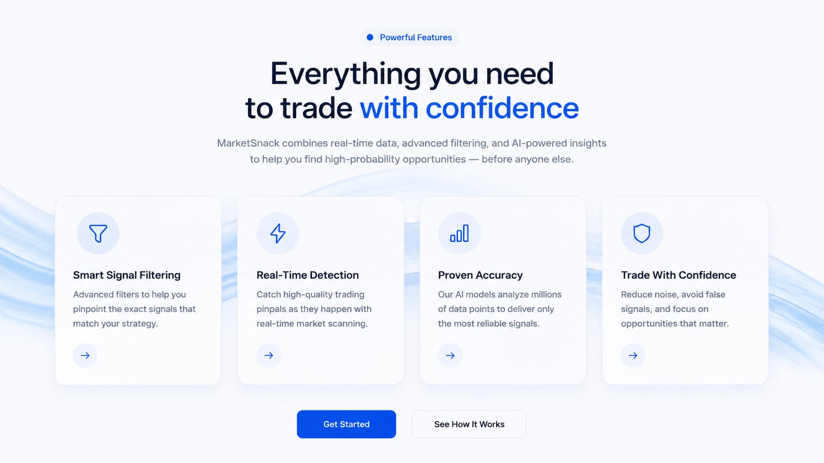 Frummerin Digital website redesign cost feature section mockup with modern SaaS feature cards, clean blue gradients, rounded UI elements, and conversion-focused website design styling.