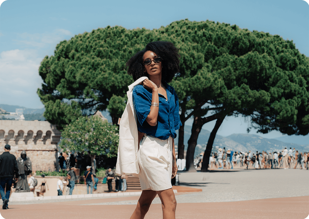 Model wearing Alex Albon Athletics Monaco