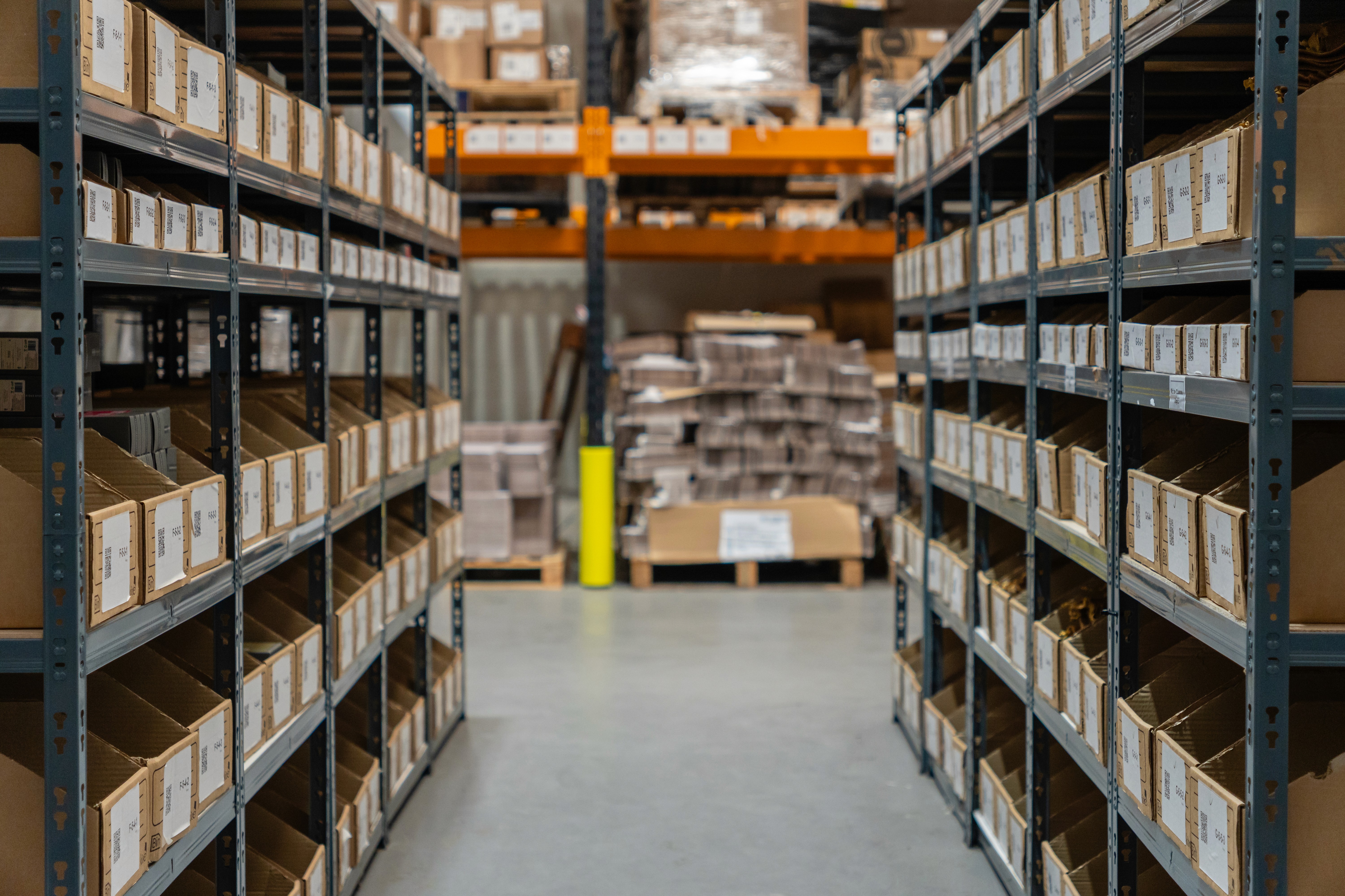 photo of picking shelves in a warehouse