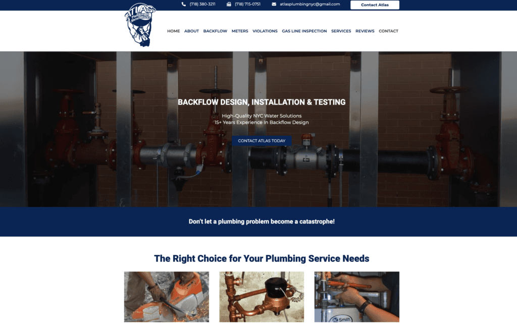Atlas Plumbing website example