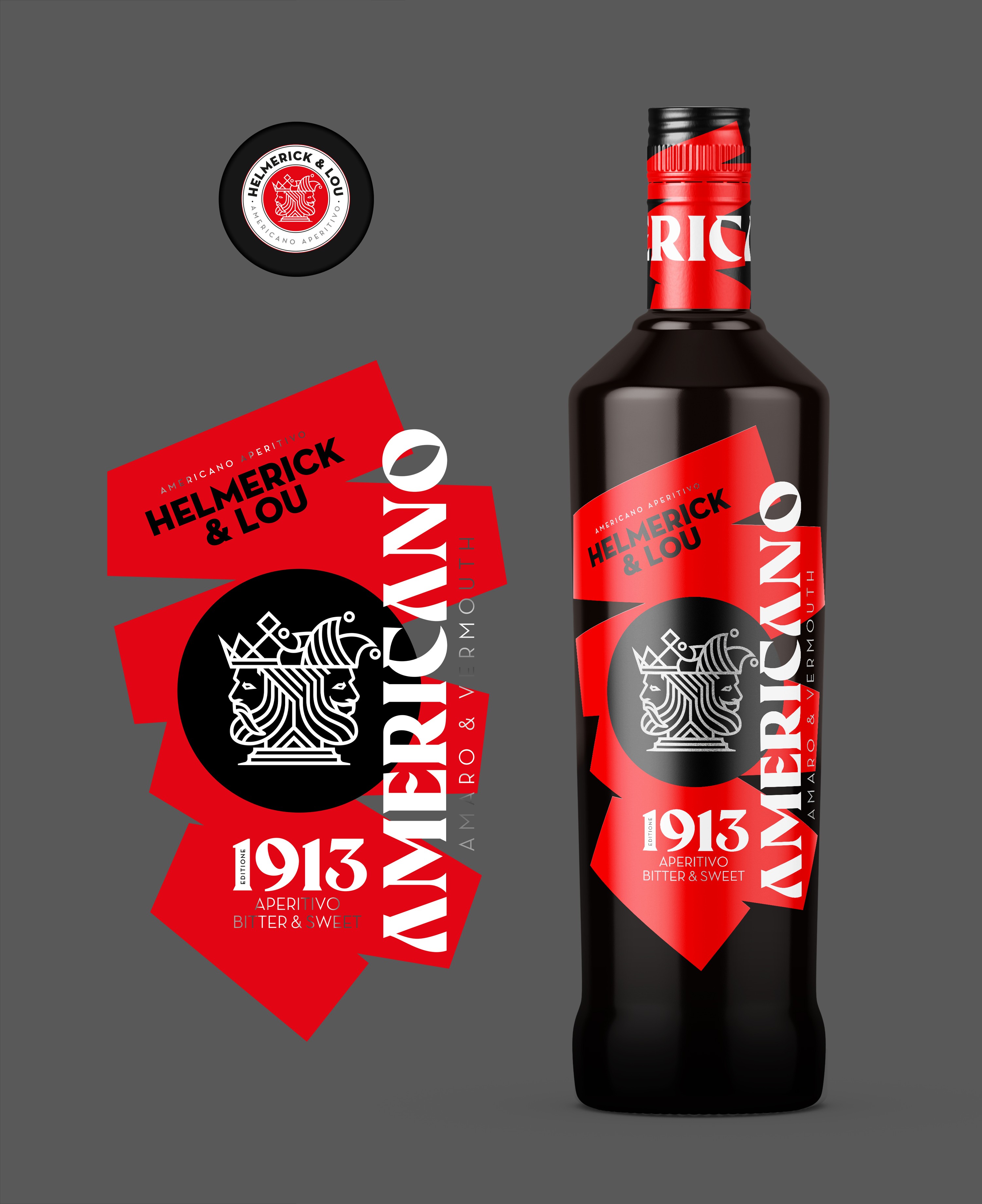 Helmerick & Lou Americano 1913 Label Design – Packaging Design von Studio Felix Ernesti