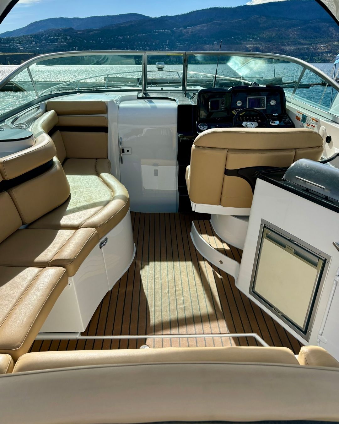 The clean interior of a boat