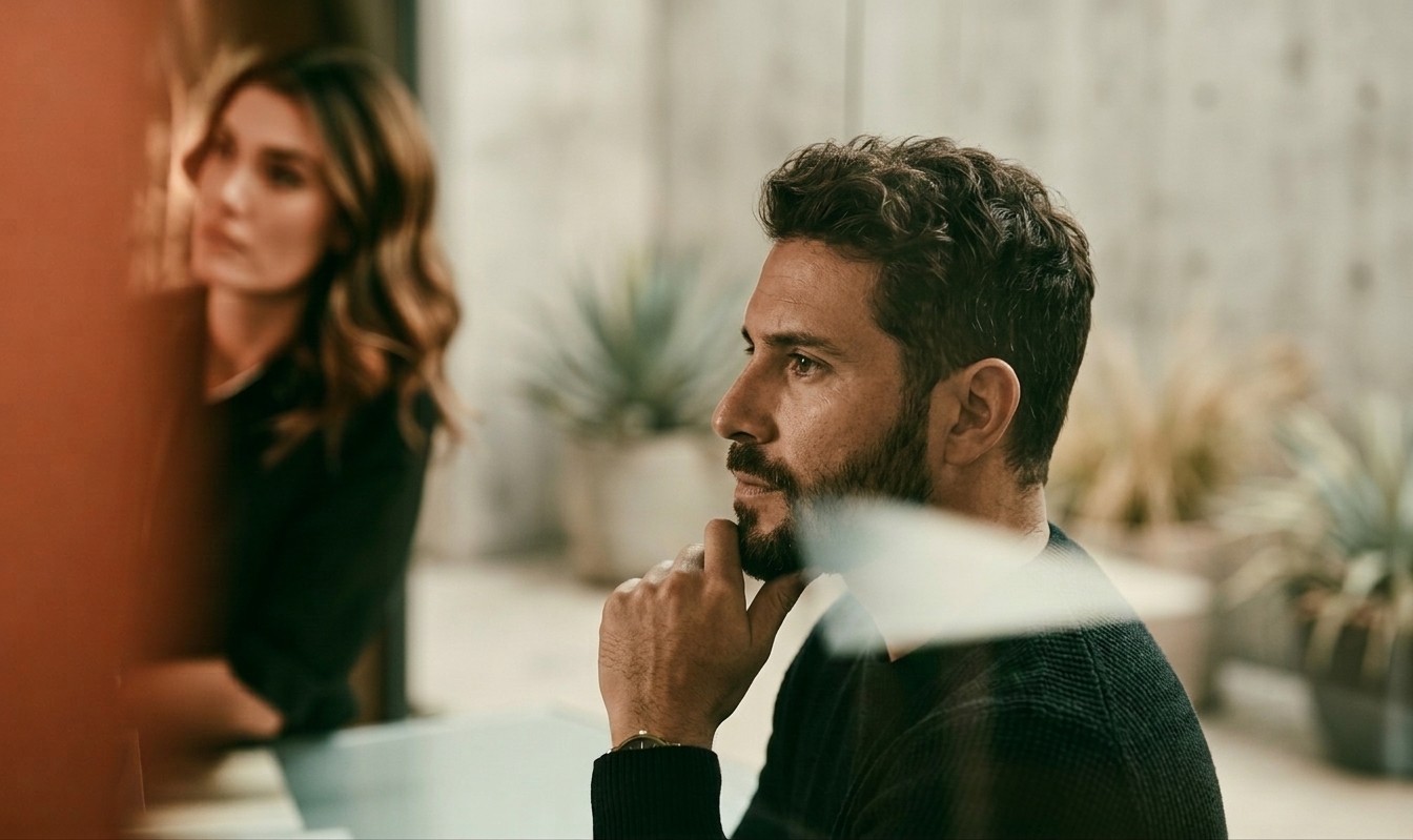 Tax advisor reviewing documents in a warm office
