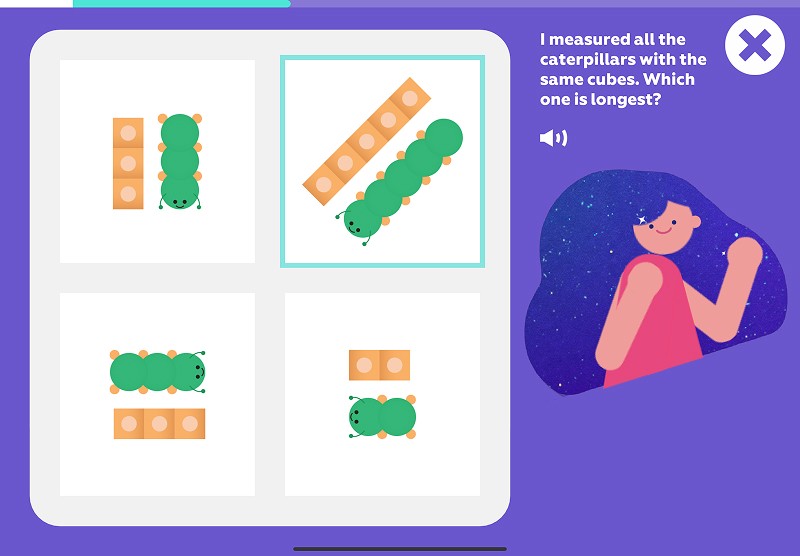 Units of measurement: choose the longest caterpillar