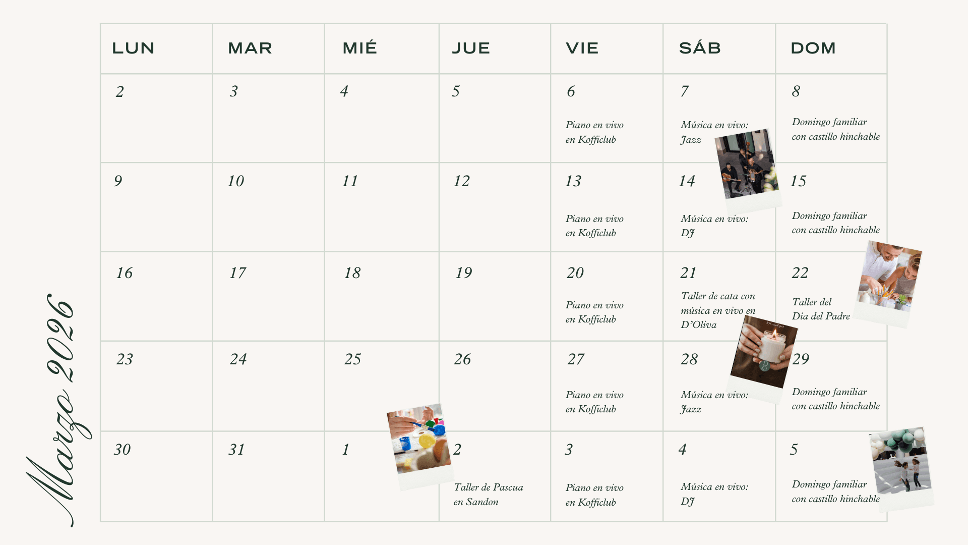 Calendario de eventos del foro