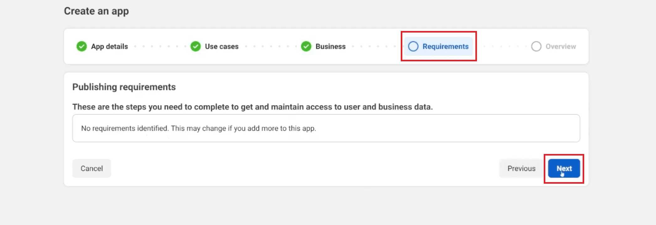 4th step - requirements