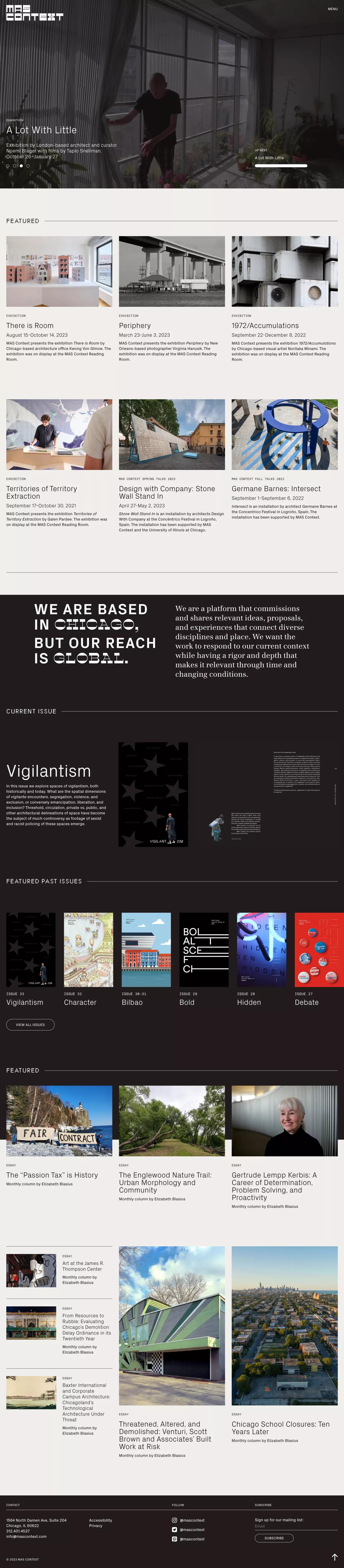 MAS Context blog page screenshot showcasing Magazine design