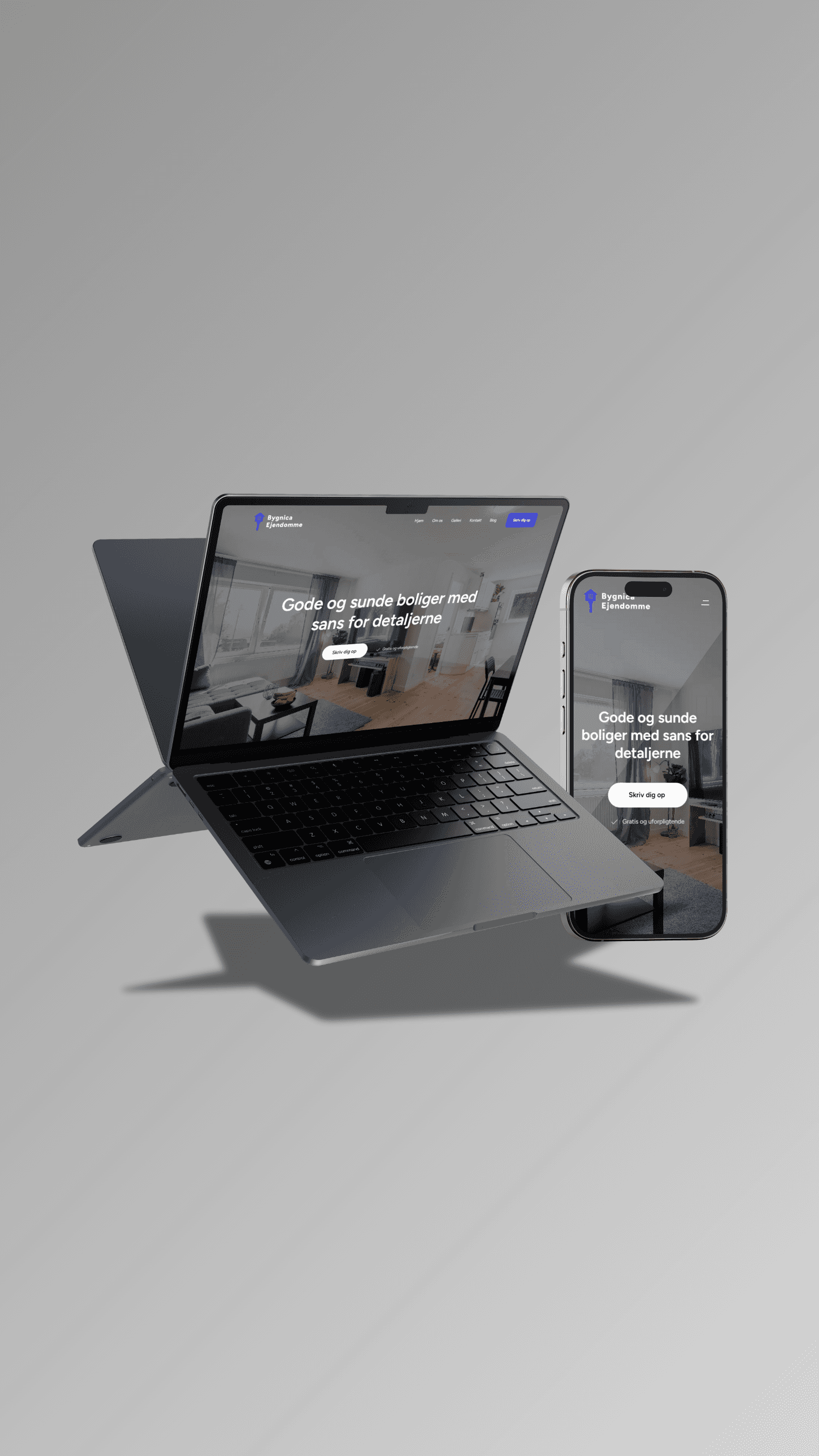 Mac and iPhone Mockup displays website made by Seoma