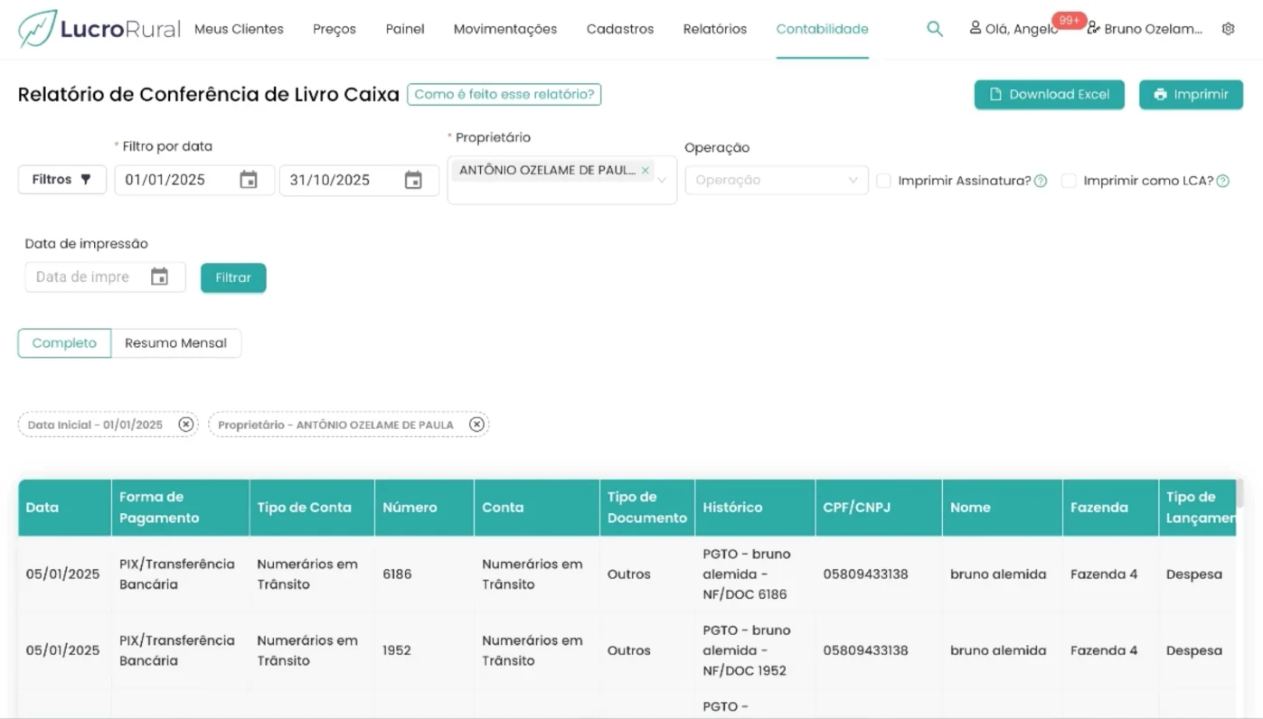 print da tela de gerar seu lcdpr