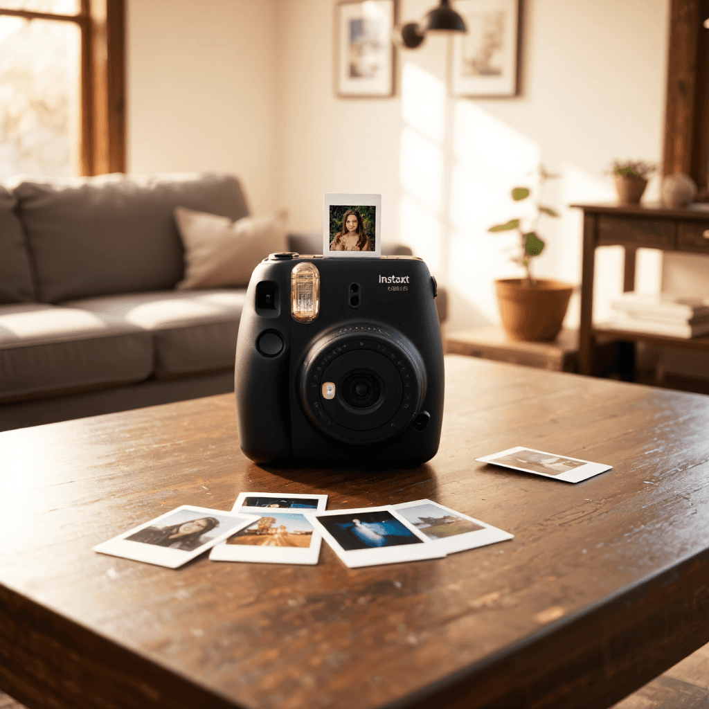 product photography of instant camera